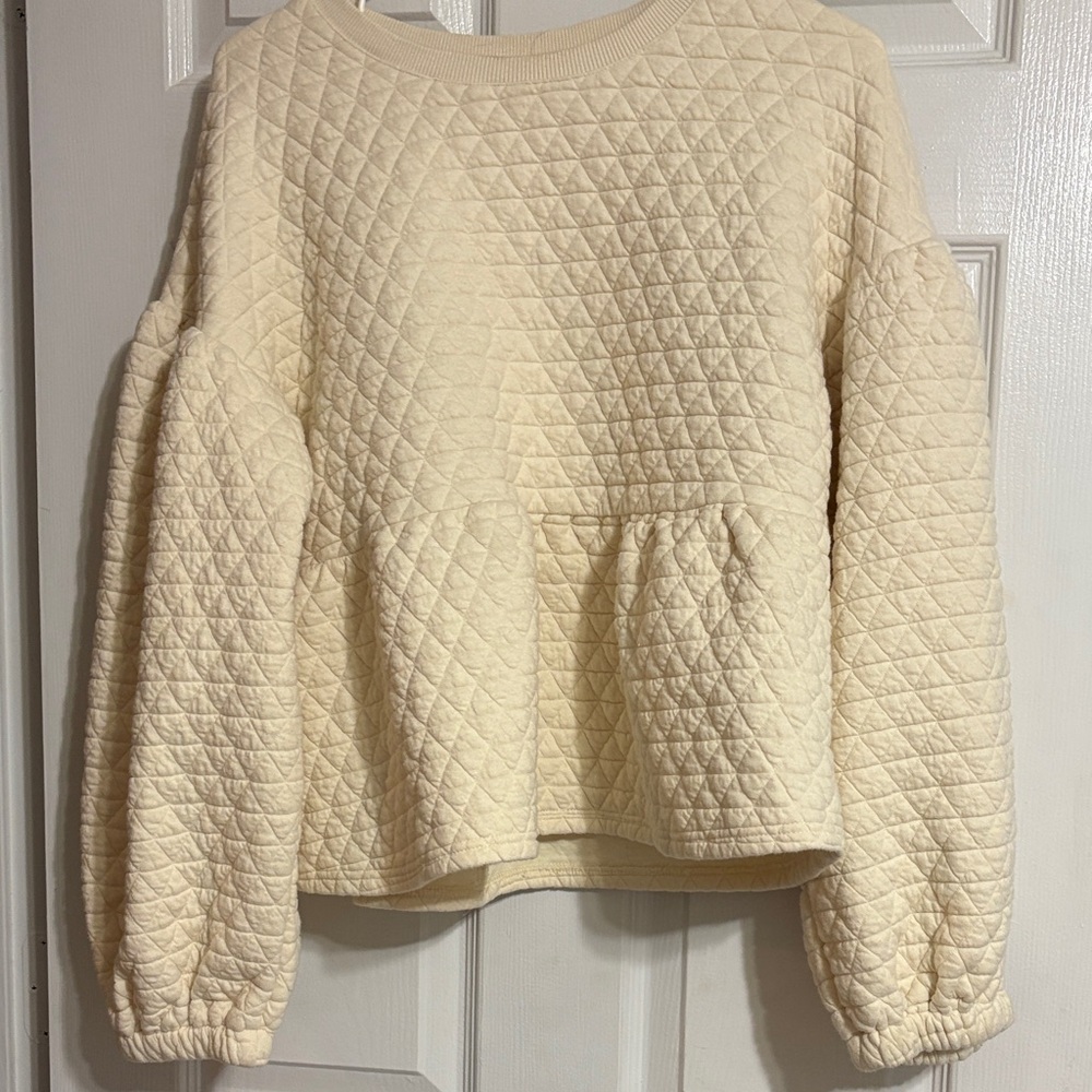 Cozy Quilted Cream Sweatshirt